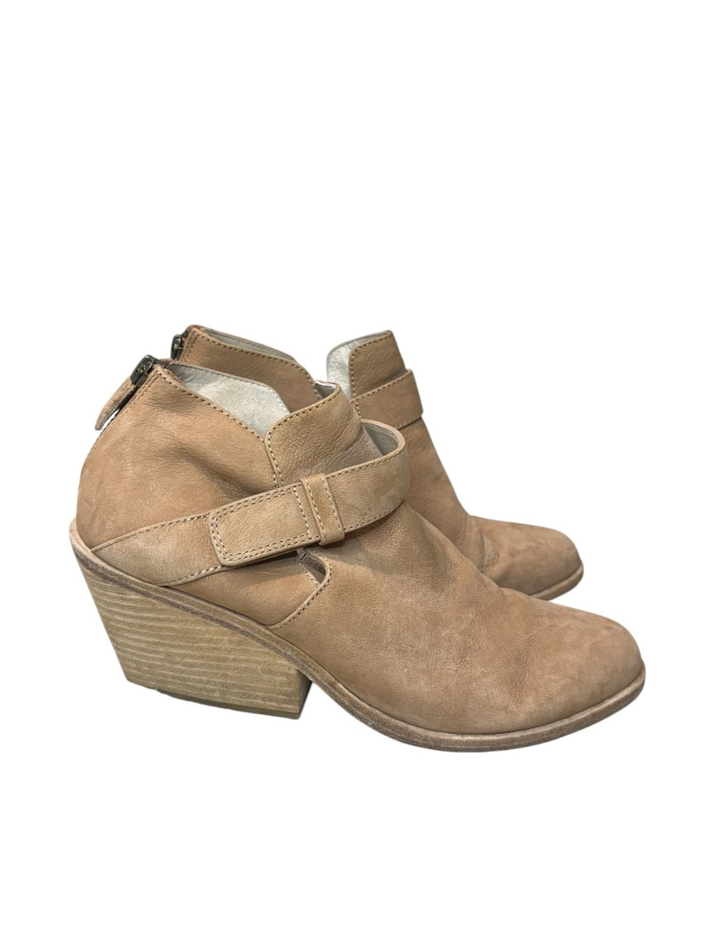Eileen Fisher Ankle booties brown leather wrap zip